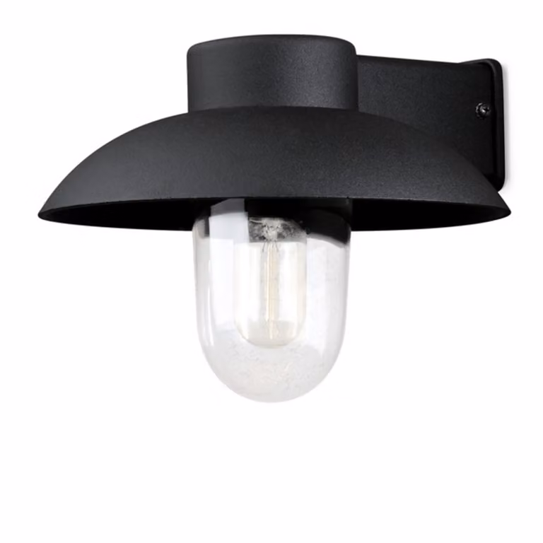 Applique Konstsmide Mani in alluminio laccato nero con vetro trasparente