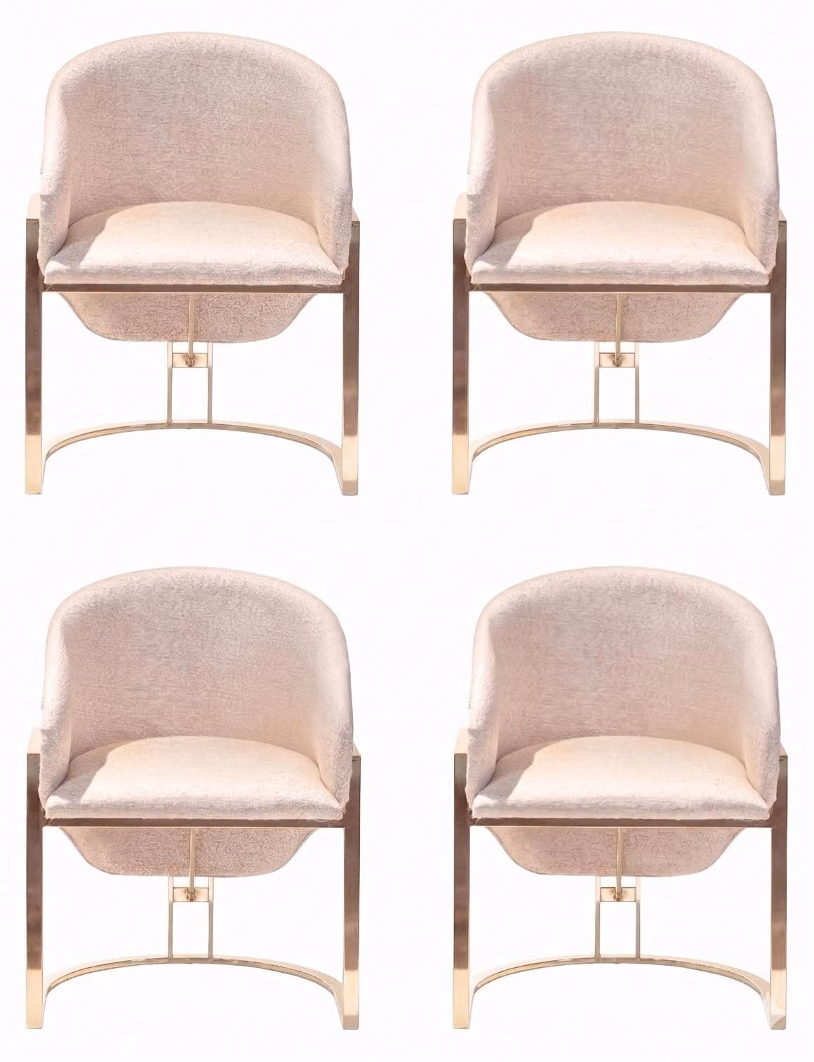 Sedia bianca, comoda, per il soggiorno, in metallo e tessuto, design moderno, stile minimalista, nuova