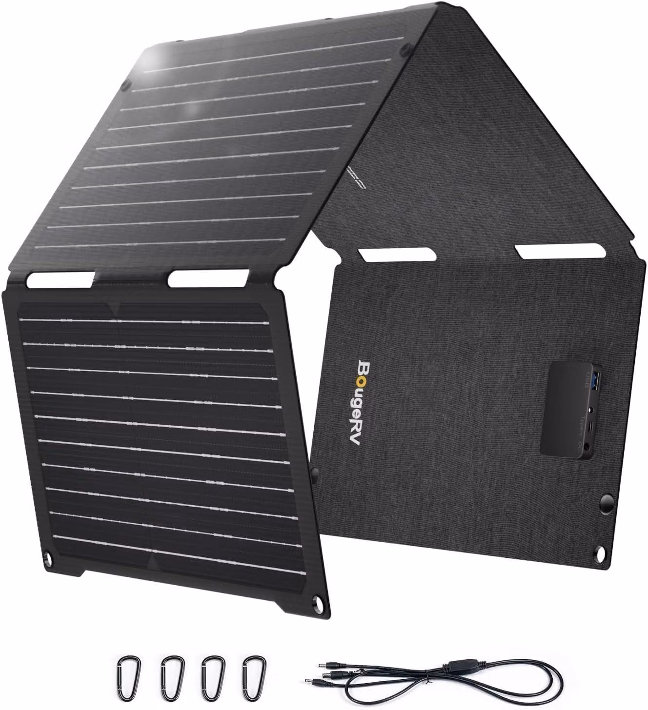 Pannello solare pieghevole da 50 W, realizzato in ETFE, flessibile fino a 270°, peso: 0,8 kg, portatile