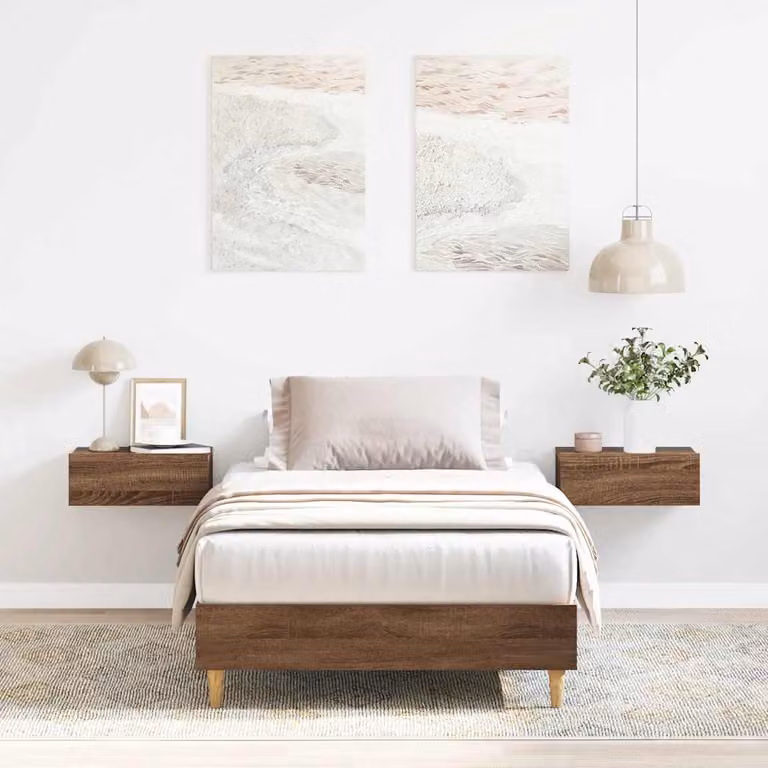 vidaXL Giroletto senza Materasso in Rovere Marrone con Doghe in Legno L/P: 90 x 190 cm