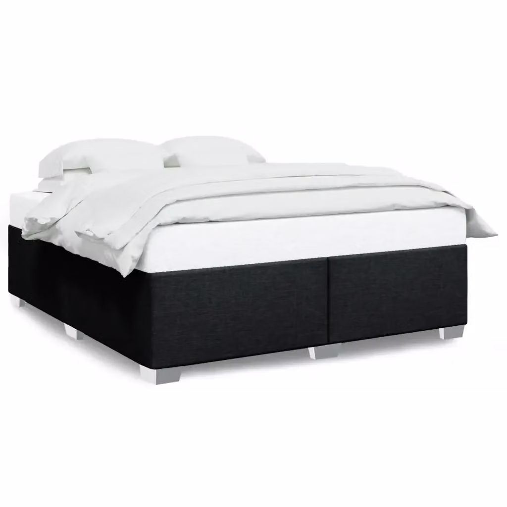 Giroletto senza materasso vidaXL in tessuto nero con doghe in legno L 180 cm x P 200 cm – 2