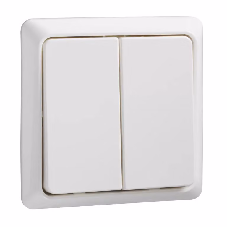 Pulsante doppio rw incorporato 1A/42V - Pulsante 2 contatti di commutazione (NO) bianco 506194
