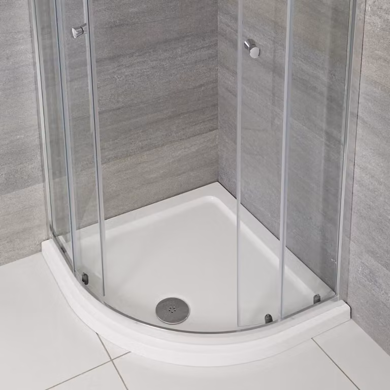 Piatto Doccia Semicircolare Basso Profilo 760x760mm - Antiscivolo - Installazione facile