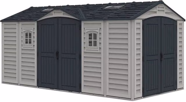Box Auto Garage da Esterno GIORDANOSHOP in PVC Grigio con Finestra L: 476 cm, P: 246 cm, H: 235 cm