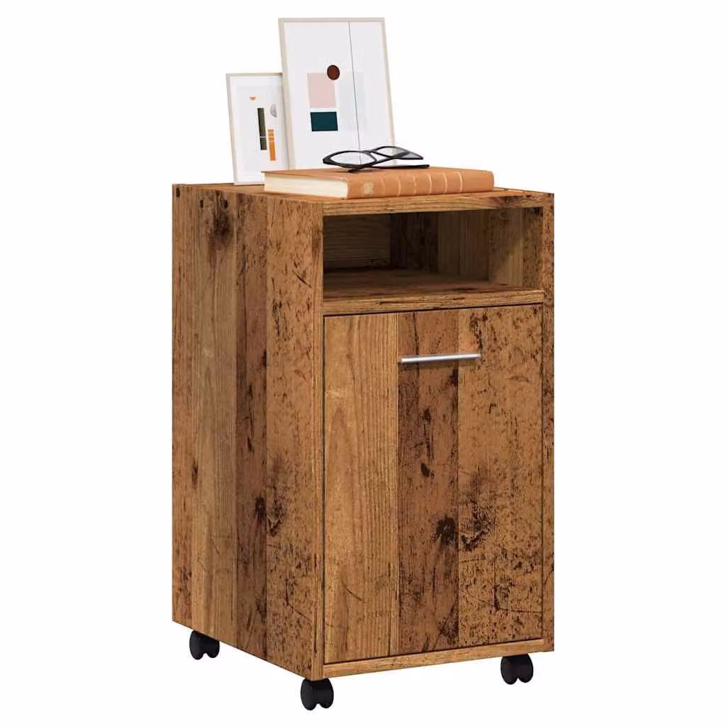 Armadio con ruote vidaXL in legno marrone con ante e ripiani L/P/H: 33 x 38 x 60 cm