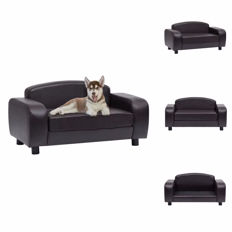 vidaXL Divano per cani marrone 80x50x40 cm in Pelle finta - Lettini per cani