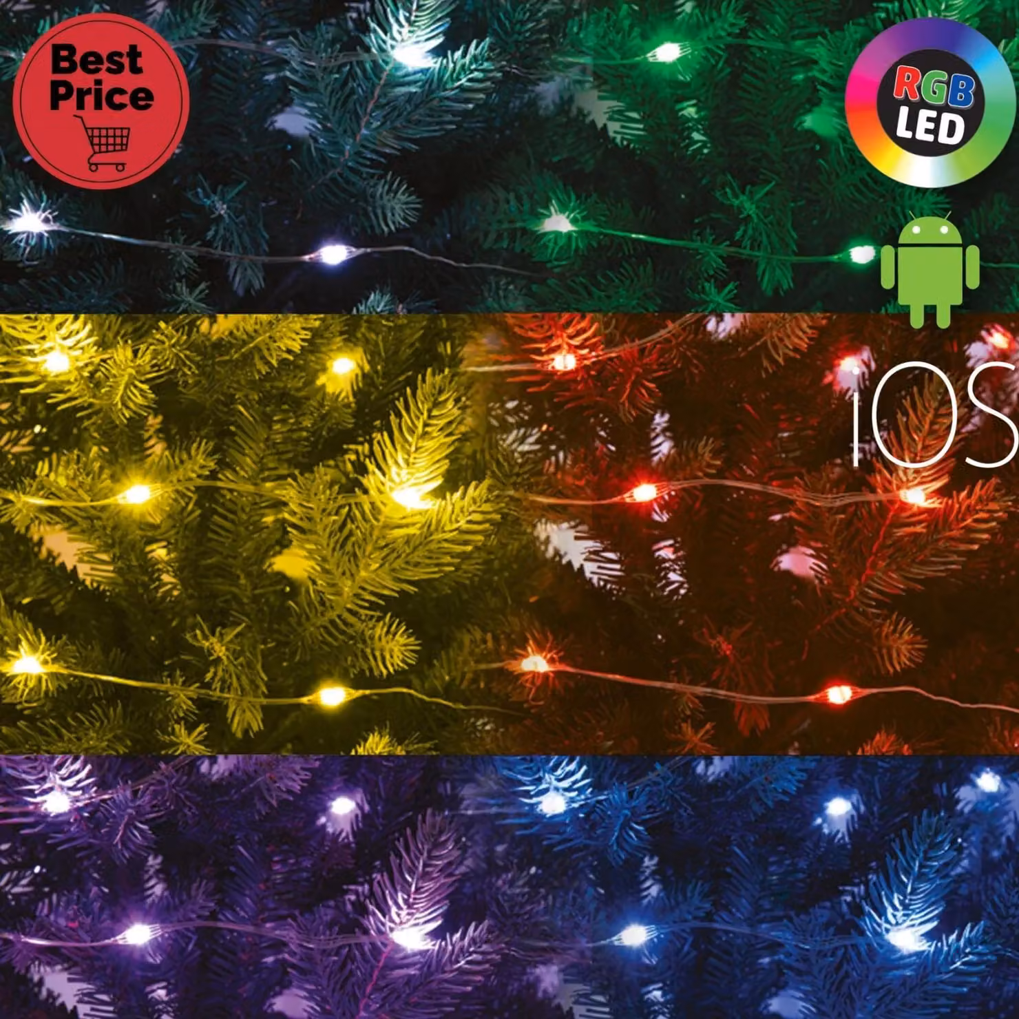 Set natalizio 100pcs RGB LED 29 programmi HOME ML100RGBSMART