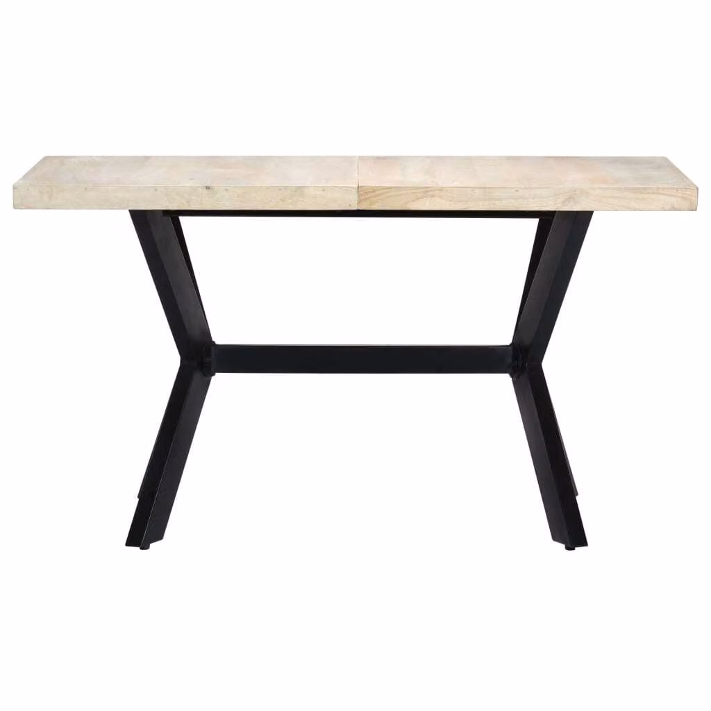vidaXL Tavolo da pranzo 140 x 70 x 75 cm in legno massiccio di mango sbiancato