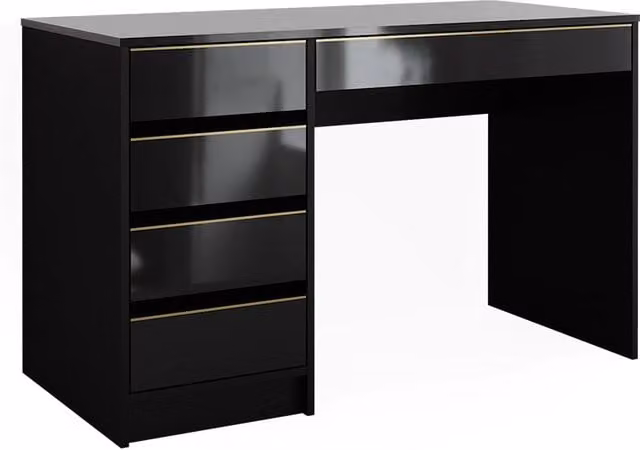Tavolo da toilette Sherry Nero/Oro 120 cm senza specchio Vicco