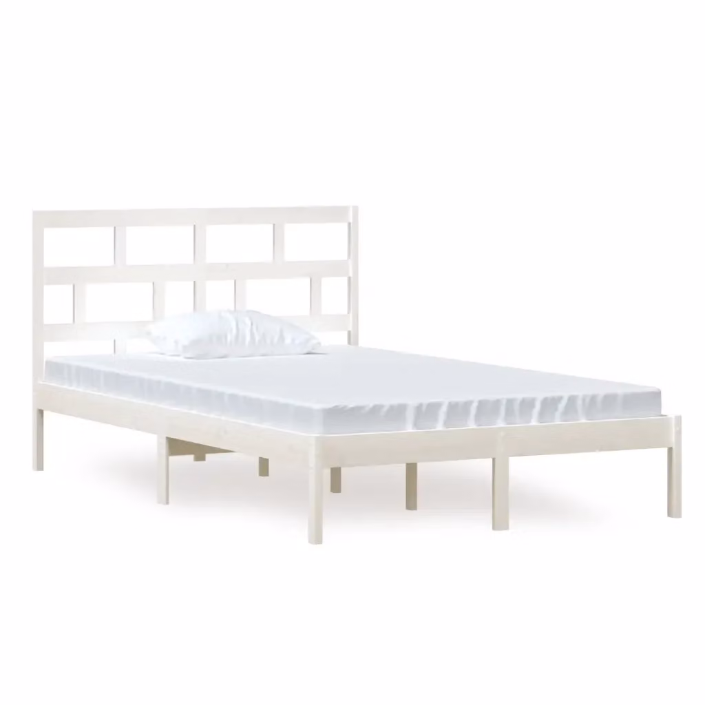 vidaXL Giroletto Bianco in Legno Massello di Pino L: 200 cm, P: 120 cm – 2