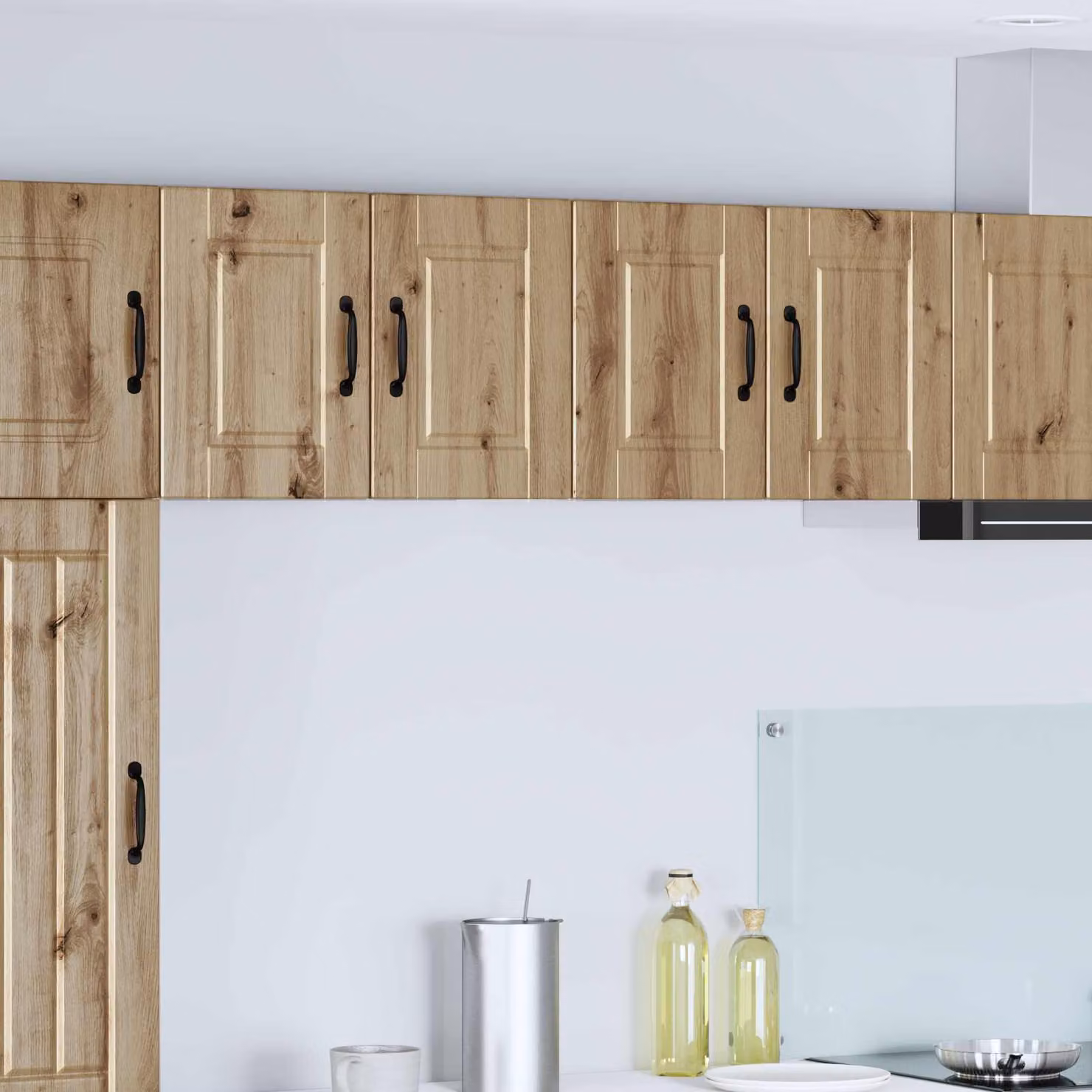 Set di 2 armadietti a muro vidaXL PORTO in legno Rovere marrone per cucina con ante a battente e ripiani interni L: 60 cm, H: 40 cm, P: 31 cm