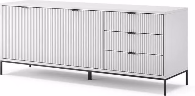 Lavagna Eliza Bianco 150 x 60 cm con 3 cassetti, 2 ante Vicco