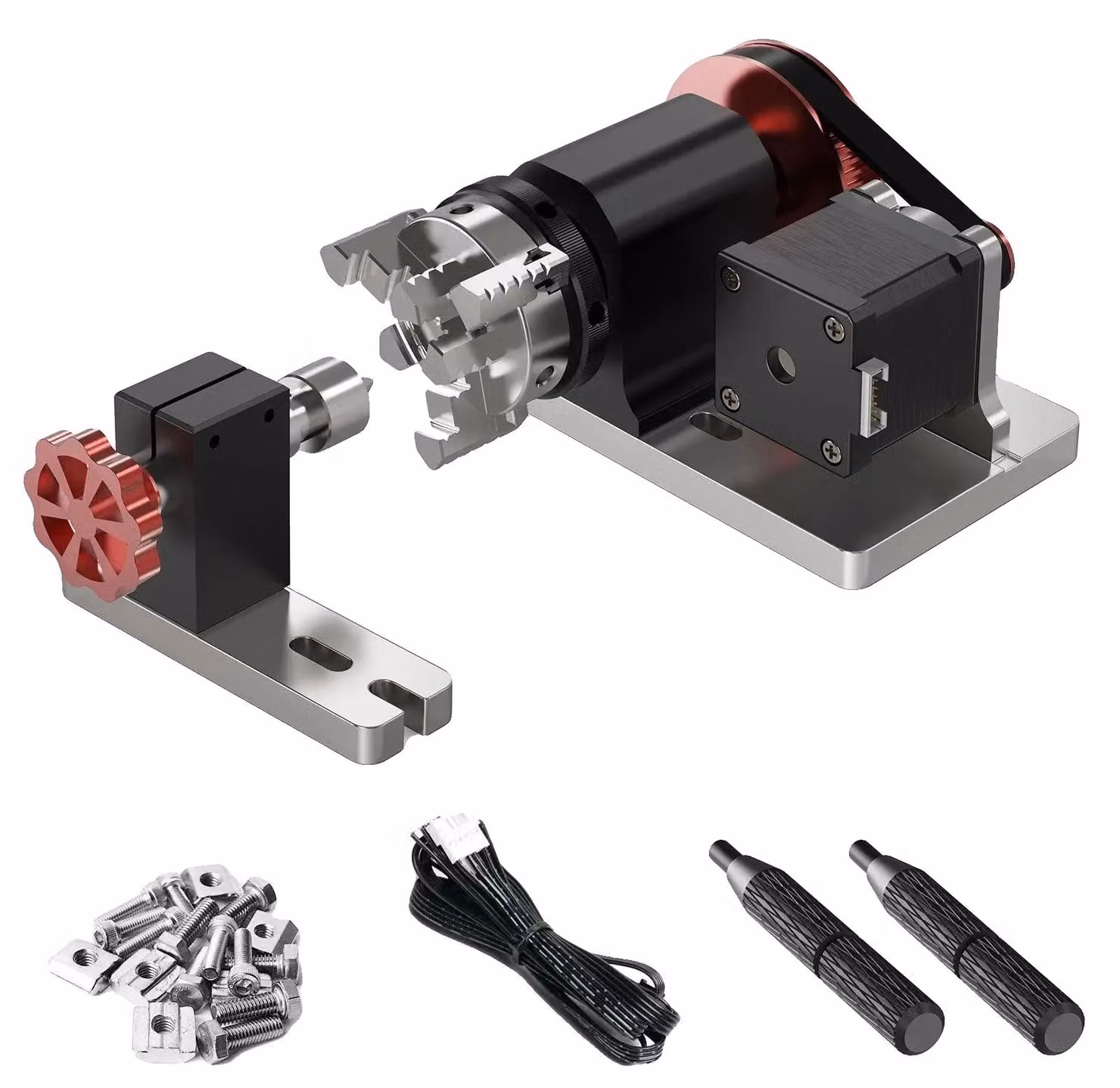 Modulo rotativo CNC, mandrino a tre ganasce, lavorazione di precisione, kit per il quarto asse