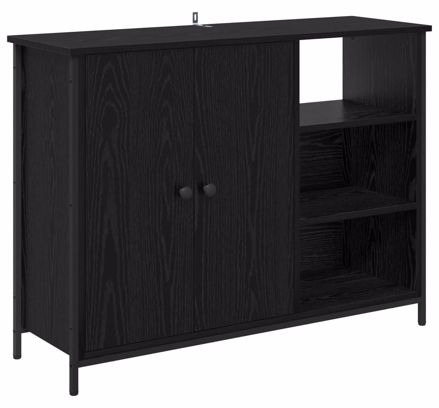 Credenza Rovere Nero 100 x 33 x 75 cm Legno multistrato