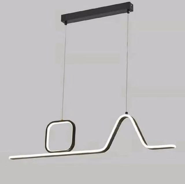 Lampadario a sospensione LED Trade Shop Traesio moderno nero con potenza 46W e regolazione temperatura colore