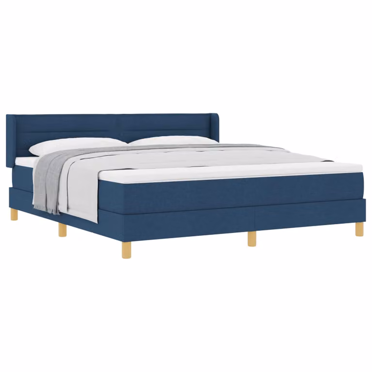 Letto a molle con materasso vidaXL in tessuto blu, L: 180 cm, P: 200 cm