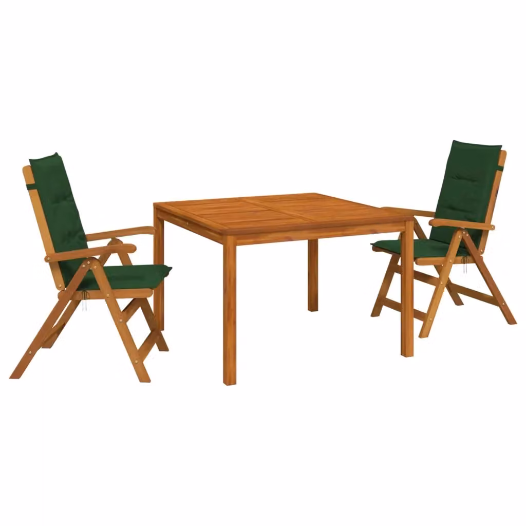 Set da pranzo da giardino 3 pezzi vidaXL in legno di acacia naturale beige e marrone L/P/H: 110 x 75 x 75 cm – 2