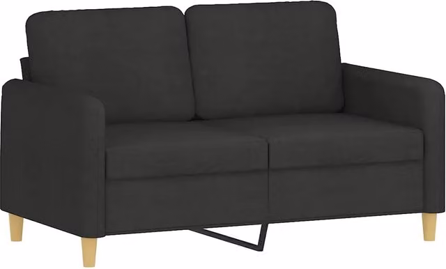 Divano | Divano da soggiorno | Sofa a 2 Posti Nero 120 cm in Tessuto