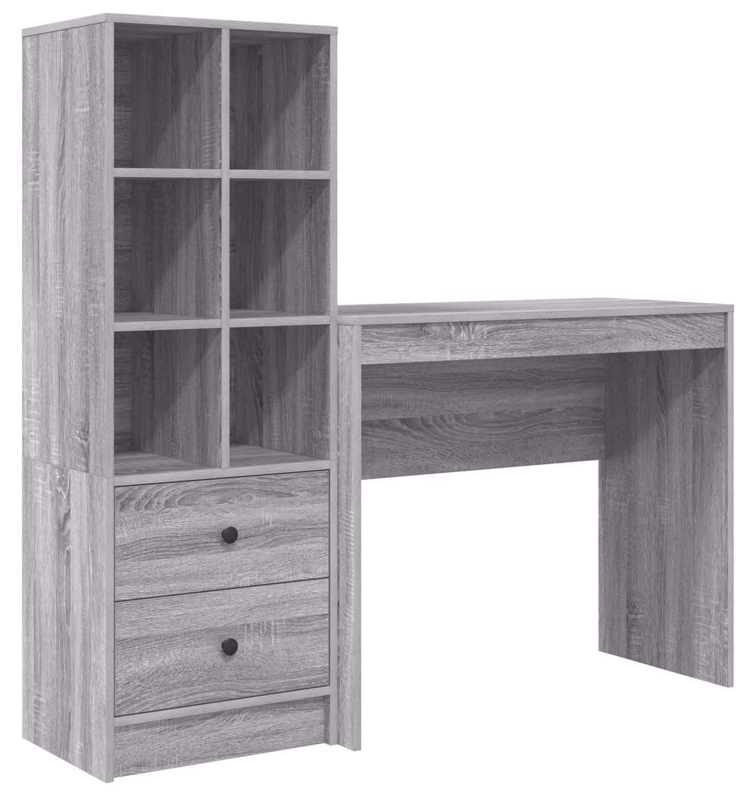 Scrivania con cassetto con lo scaffale 2 pcs Grigio Sonoma