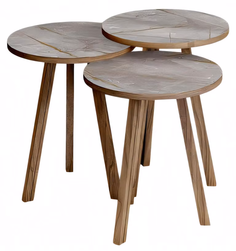 Elegantes braunes Holz Couchtisch-Set im modernen Design