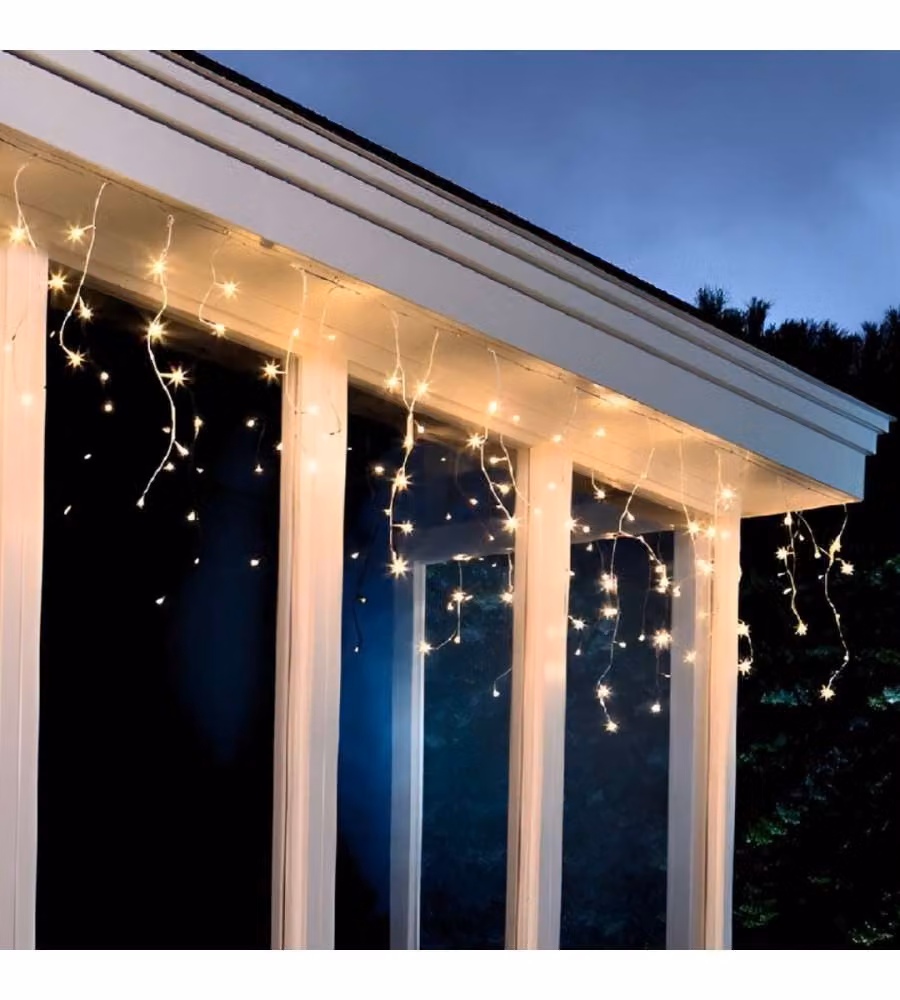 Lumineo Tenda Luminosa 259 LED Bianco Caldo Uso Interno Esterno - 11 m