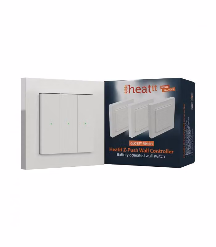 Regolatore a parete HEATIT Z-Push Bianco RAL 9003 LESKLÁ