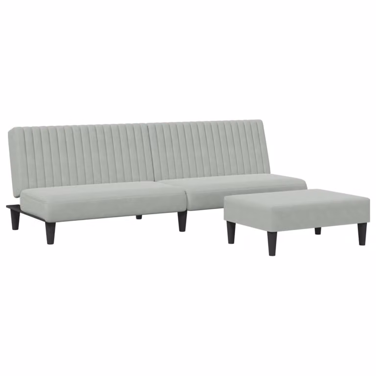 SYFAX™ Set di Divani 2 pz Grigio Chiaro in Velluto