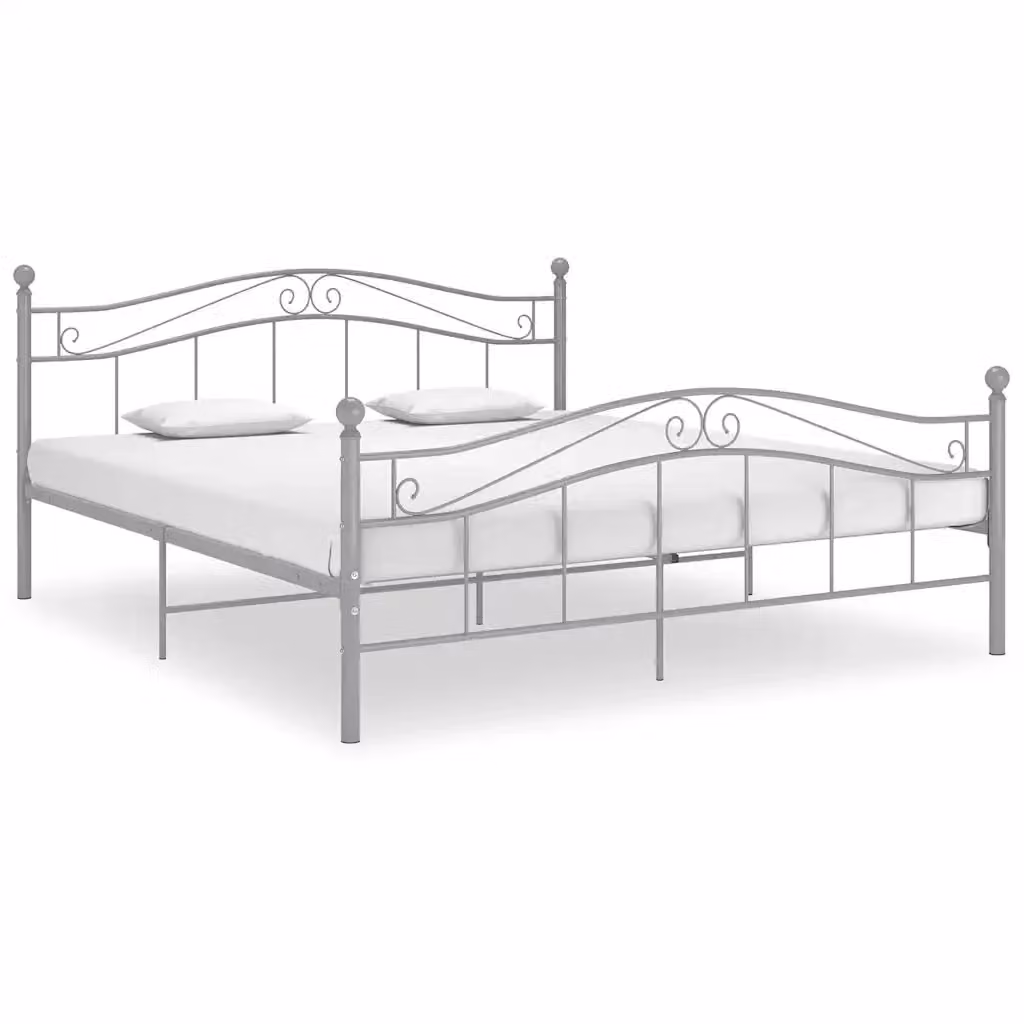 Letto con struttura in metallo lacca grigia vidaXL L/P: 140 x 200 cm – 2