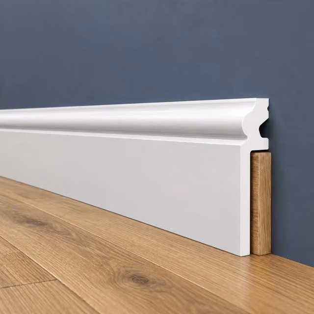 pacco da 120 ML di Battiscopa BIANCO Ducale Coprimarmo - coprivecchio 115x22mm in POLIMERI