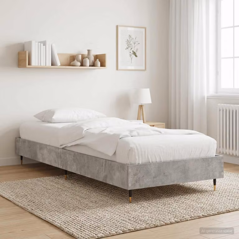 Struttura del letto moderna vidaXL in legno MDF grigio, L 80 x P 200 x H 40 cm