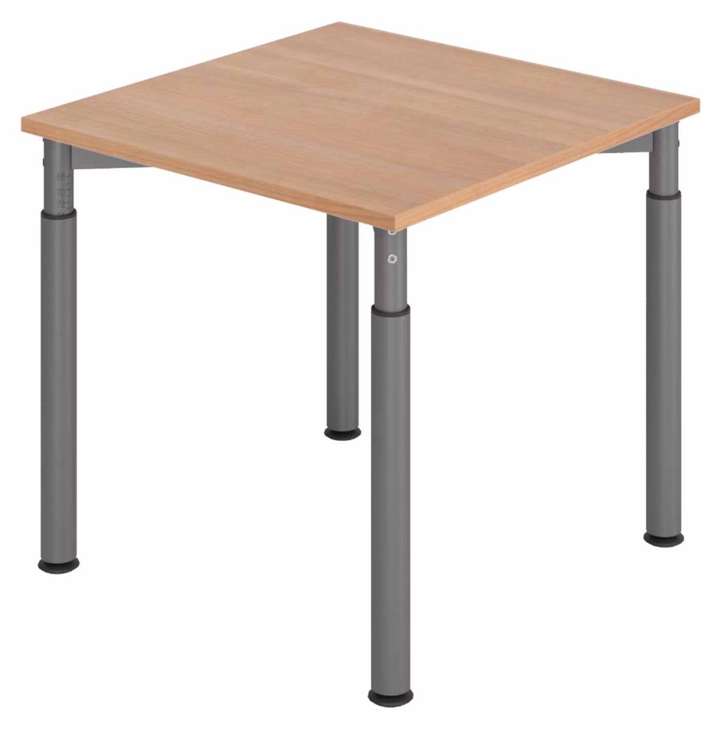 bümö Scrivania Serie-Y - Dimensioni: 80 x 80 cm, struttura: grafite, decorazione: noce