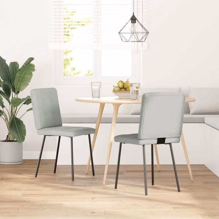 Sedie da Pranzo 2 pz Grigio Chiaro in Velluto
