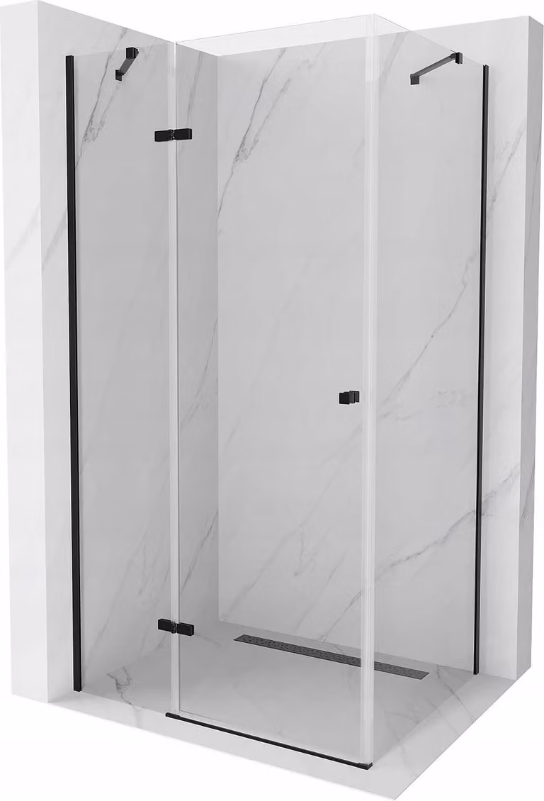 Mexen Roma cabina doccia apribile 120 x 70 cm, trasparente, nera - 854-120-070-70-00