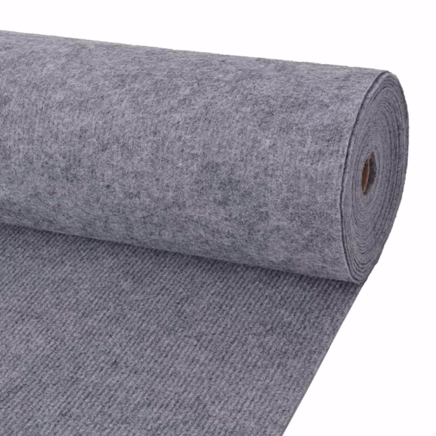 Tappeto moderno a strisce vidaXL in poliestere grigio, L: 120 cm, P: 10 m