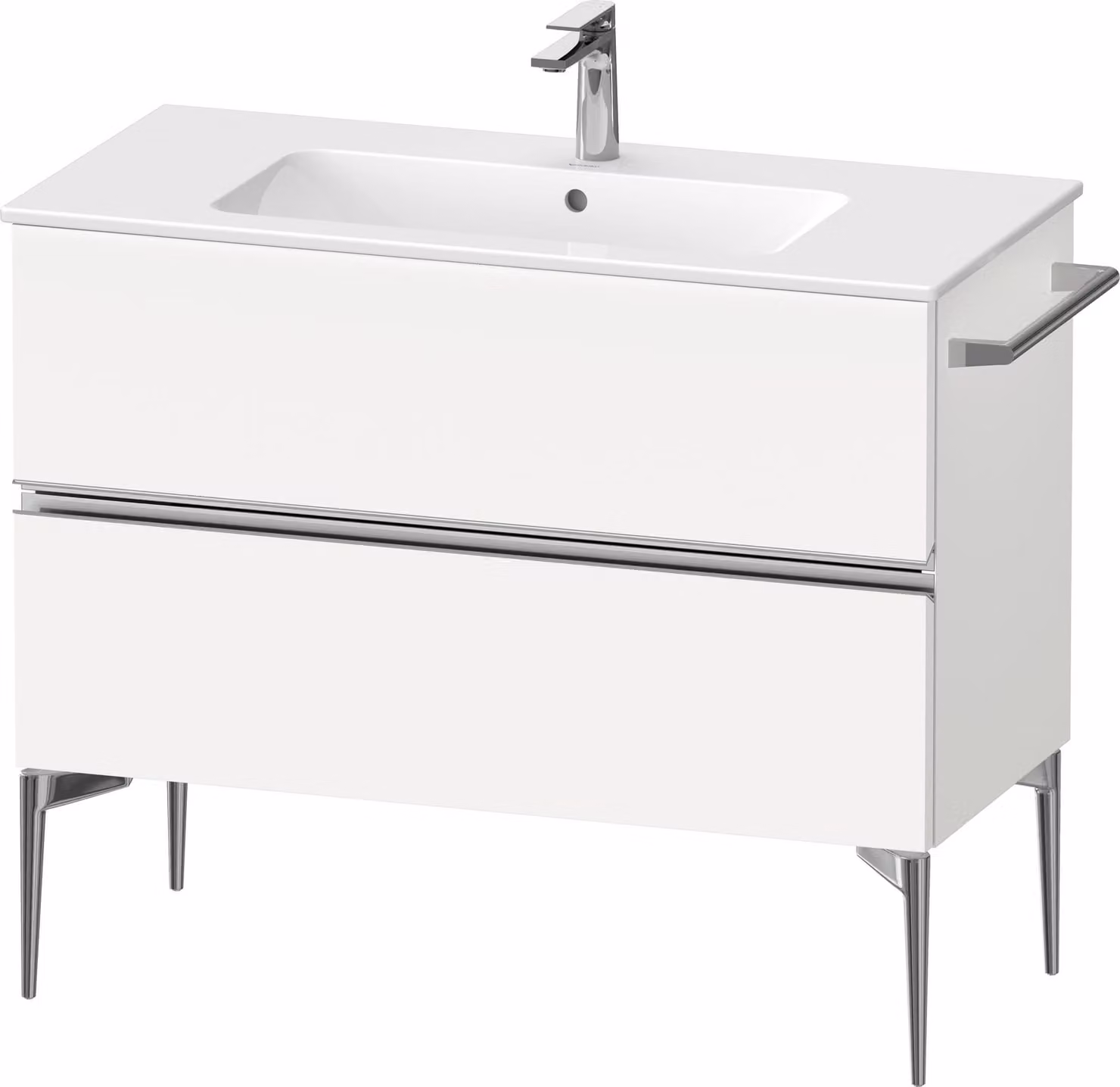 Duravit Sivida bâti-support pour lavabo, 2 tiroirs, poignée profilée chromée, 1010x477x591mm, pour ME by Starck, SV4645010180000, SV4645010180000