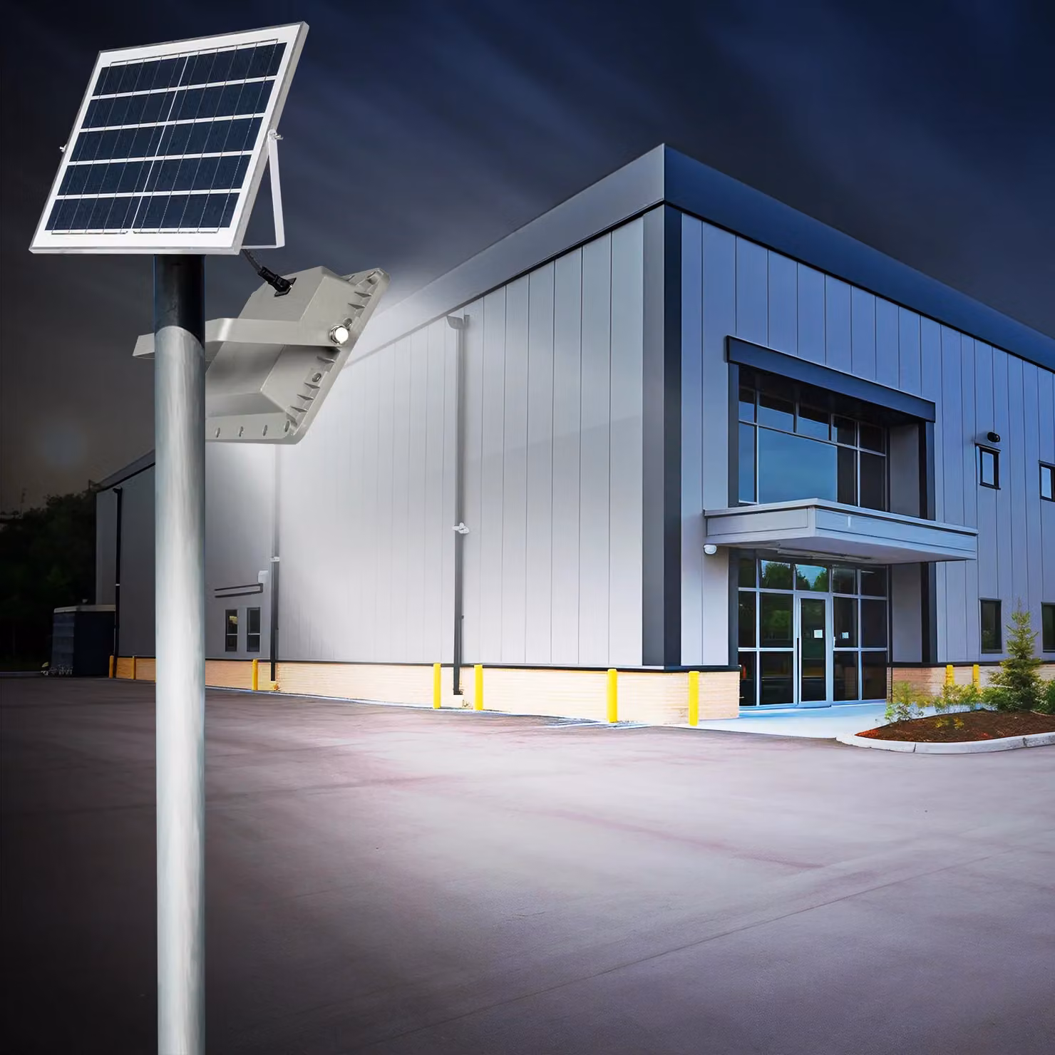 DICTROLUX Faro Solare LED da Esterno con Luce Naturale 4000K, 2000 Lm, 100 Watt, Grigio e Argento – 2