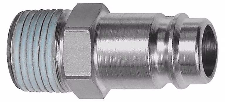 Nipplo a spina in acciaio temprato/vern. Tappo DN 10 filettatura maschio R 3/4 ″