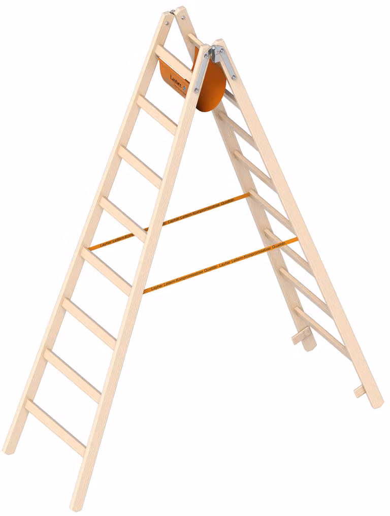 Layher Holzstehleiter 1038 2x8 Sprossen