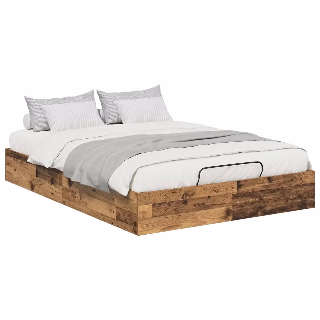Letto ottomano moderno vidaXL in legno marrone con base a sollevamento L: 135 cm, P: 193 cm, H: 25 cm – 2