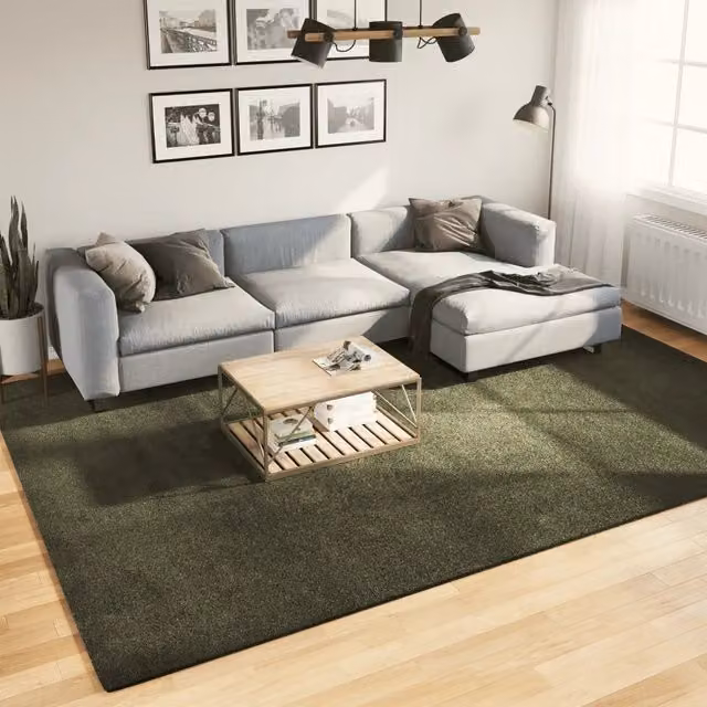 Tappeto rettangolare moderno vidaXL verde, lavabile e antiscivolo, adatto a riscaldamento a pavimento, L: 340 cm x P: 240 cm x H: 1,8 cm – 1