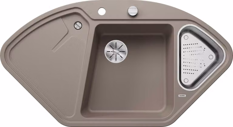 Lavello Blanco DELTA II 1057 x 575 mm tartufo 523666 1 lavello Con vasca per avanzi Con scolapiatti Vasca a sinistra