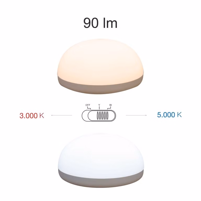 Lampada a led portatile e regolabile a batteria da 1w, Trion. Batteria li-ion. Luce 3000K o 5000K.