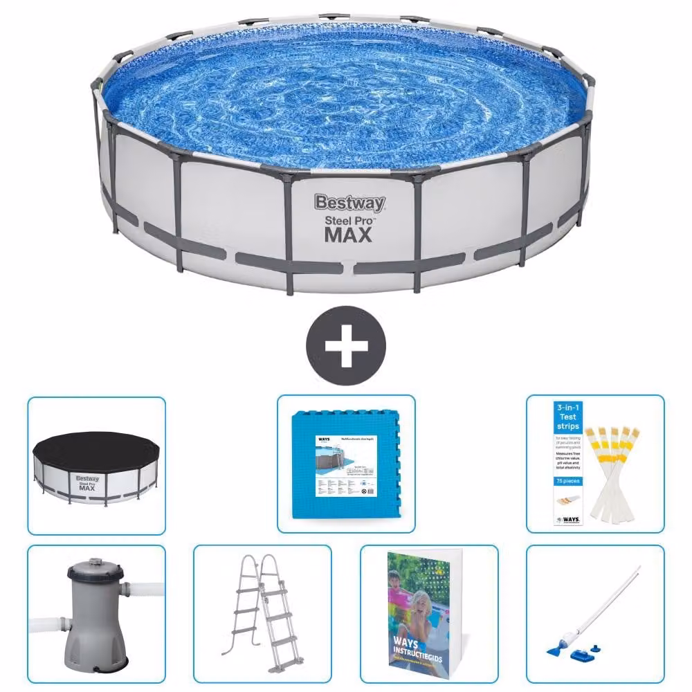 Piscina gonfiabile Bestway Steel Pro MAX, rotonda, 457x122 cm, composta da 6 parti, modello S531