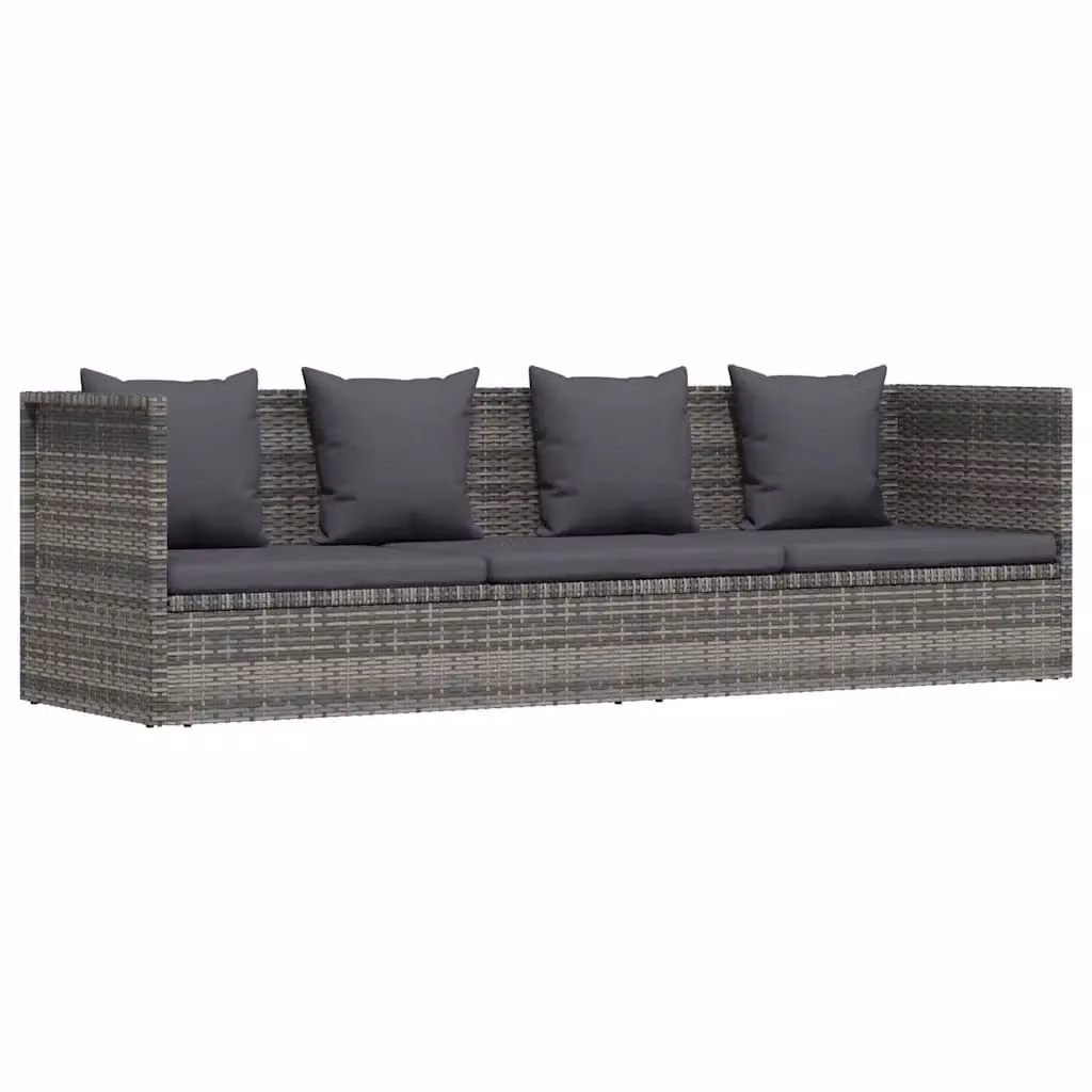 Lettino da giardino moderno vidaXL in polyrattan e metallo grigio