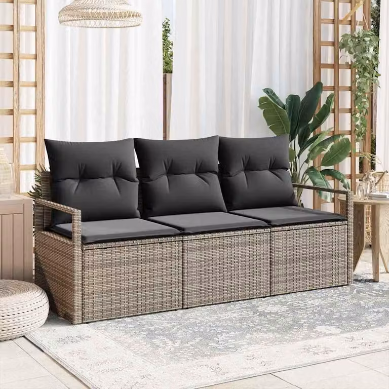 Maison Exclusive - Set di divani 3 pcs Grigio polyrattan