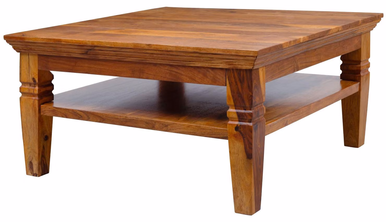 MASSIVMOEBEL24 | tavolino da salotto in legno di Acacia 85x85x45 miele dorato laccato OXFORD #0316