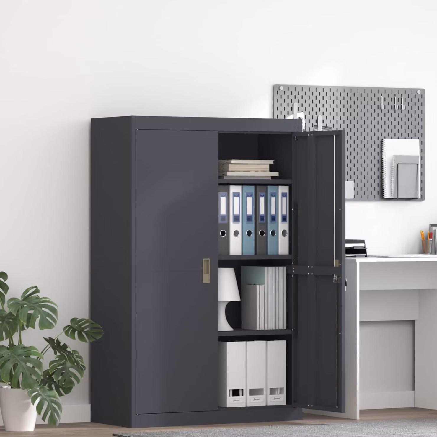 vidaXL Armadio Antracite 90 x 40 x 140 cm Acciaio
