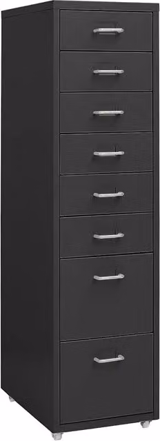 Schedario Mobile Antracite 28x41x109 cm in Metallo 335923
