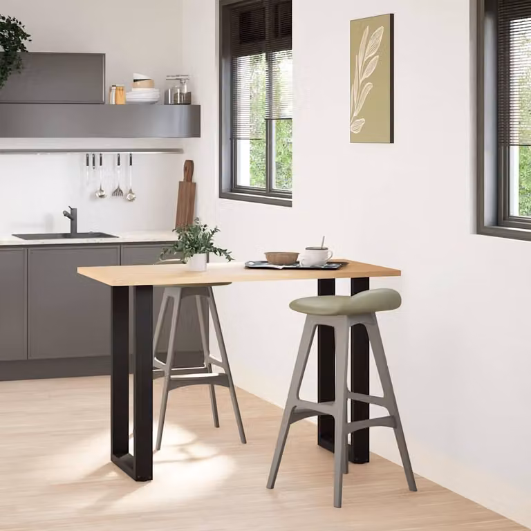 vidaXL Gambe per tavolo da bar a forma di U 2 pz nere 40x(90-91) cm