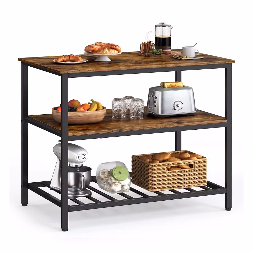 Scaffale da Cucina Marrone Vintage e Nero, Marrone Vintage + Nero / 60 x 100 x 90 cm